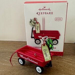 NIB Hallmark Red Christmas Wagon Ornament